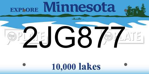2JG877 Minnesota License Plate