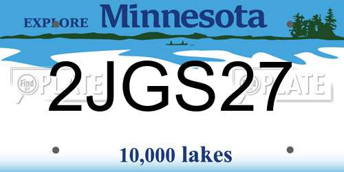 2JGS27 Minnesota License Plate