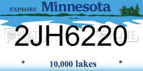 2JH6220 Minnesota License Plate