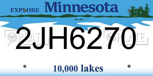 2JH6270 Minnesota License Plate
