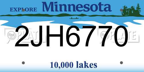 2JH6770 Minnesota License Plate