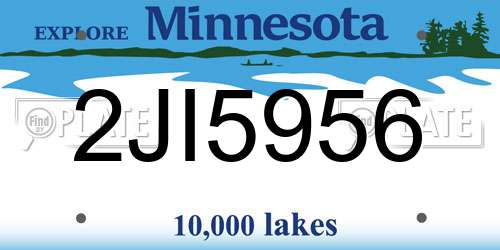 2JI5956 Minnesota License Plate