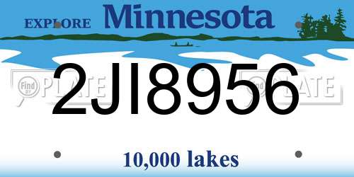 2JI8956 Minnesota License Plate