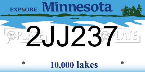 2JJ237 Minnesota License Plate