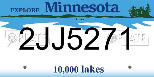 2JJ5271 Minnesota License Plate