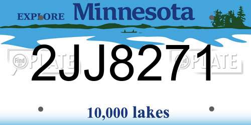 2JJ8271 Minnesota License Plate