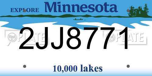 2JJ8771 Minnesota License Plate