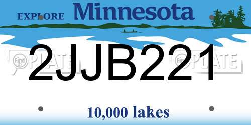 2JJB221 Minnesota License Plate