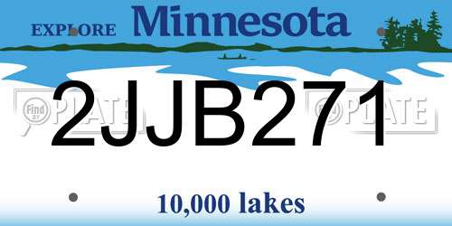 2JJB271 Minnesota License Plate