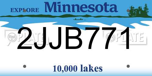 2JJB771 Minnesota License Plate