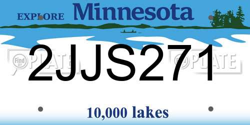 2JJS271 Minnesota License Plate