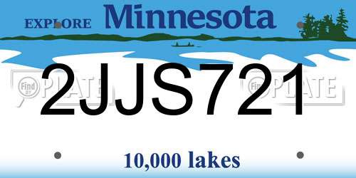 2JJS721 Minnesota License Plate