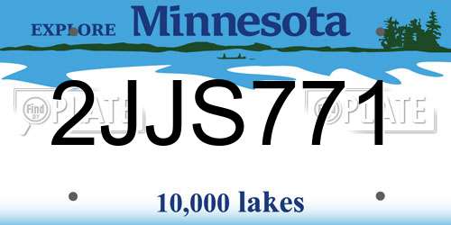 2JJS771 Minnesota License Plate