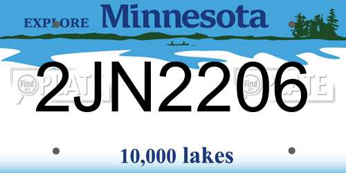 2JN2206 Minnesota License Plate