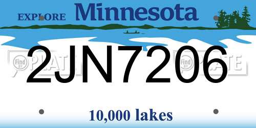 2JN7206 Minnesota License Plate