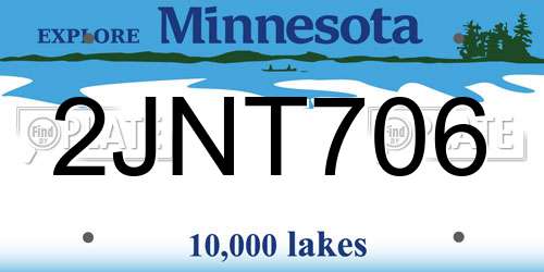 2JNT706 Minnesota License Plate