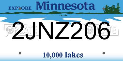 2JNZ206 Minnesota License Plate