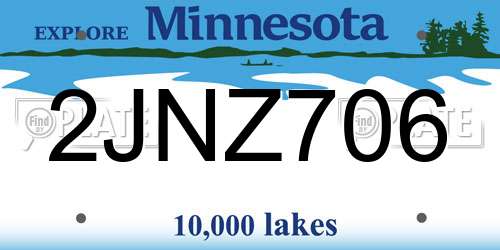 2JNZ706 Minnesota License Plate