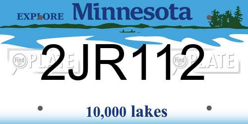 2JR112 Minnesota License Plate