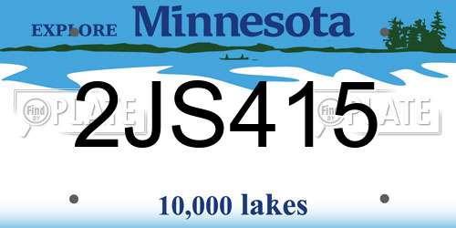 2JS415 Minnesota License Plate