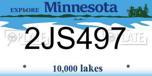2JS497 Minnesota License Plate