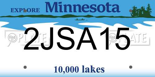 2JSA15 Minnesota License Plate