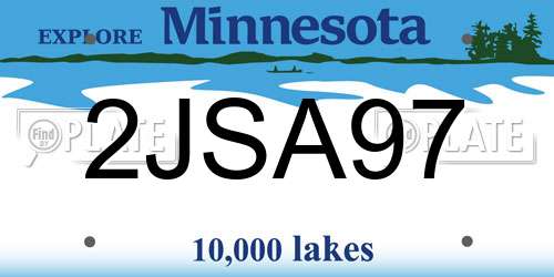 2JSA97 Minnesota License Plate