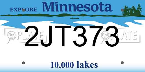 2JT373 Minnesota License Plate