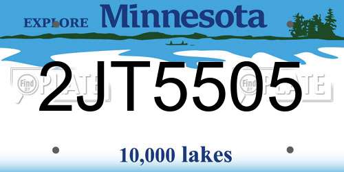 2JT5505 Minnesota License Plate