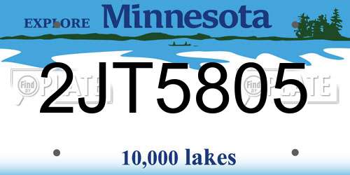 2JT5805 Minnesota License Plate