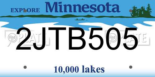 2JTB505 Minnesota License Plate