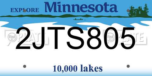 2JTS805 Minnesota License Plate