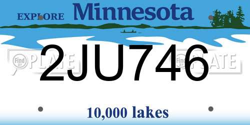 2JU746 Minnesota License Plate