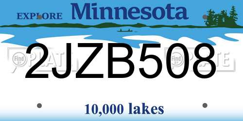 2JZB508 Minnesota License Plate