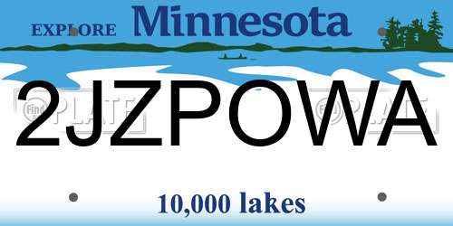 2JZPOWA Minnesota License Plate