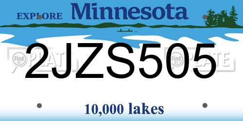 2JZS505 Minnesota License Plate