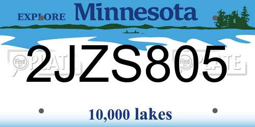 2JZS805 Minnesota License Plate