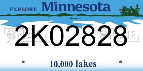 2K02828 Minnesota License Plate