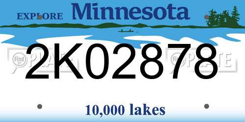 2K02878 Minnesota License Plate
