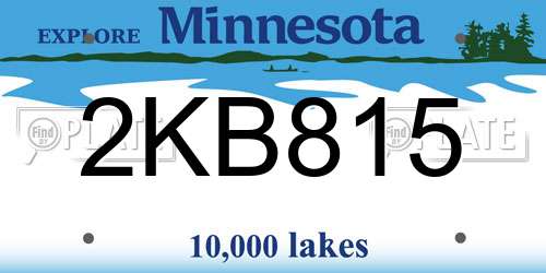 2KB815 Minnesota License Plate