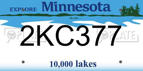 2KC377 Minnesota License Plate