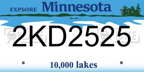 2KD2525 Minnesota License Plate