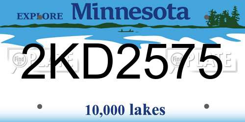 2KD2575 Minnesota License Plate