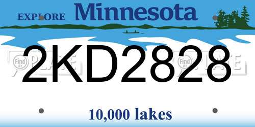 2KD2828 Minnesota License Plate