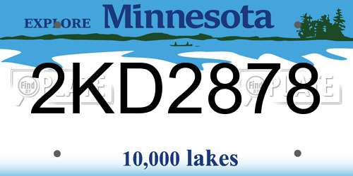 2KD2878 Minnesota License Plate