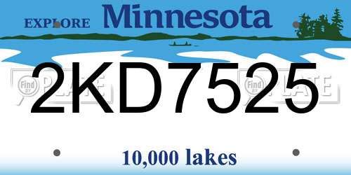 2KD7525 Minnesota License Plate
