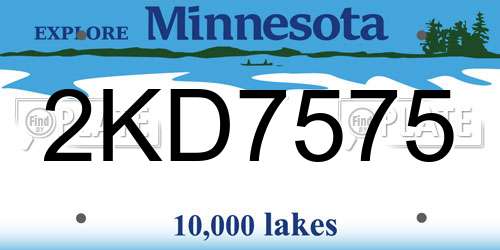 2KD7575 Minnesota License Plate