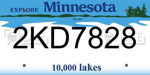 2KD7828 Minnesota License Plate