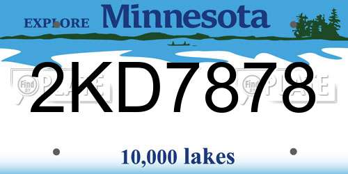 2KD7878 Minnesota License Plate