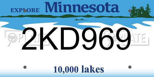 2KD969 Minnesota License Plate
